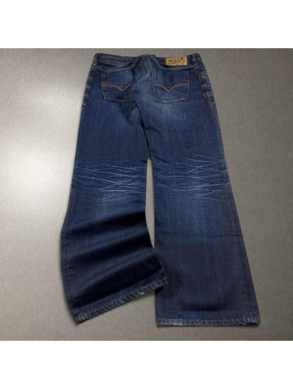 y2k rockstar archive diesel zatiny dark wash bootcut jeans - fits 36x32!